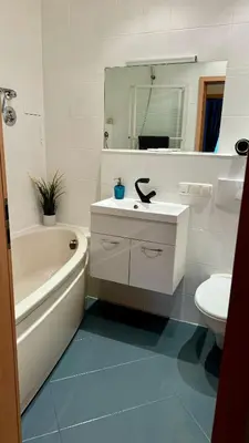 Ein Badezimmer in der Unterkunft Ferienwohnung am Stadtgraben