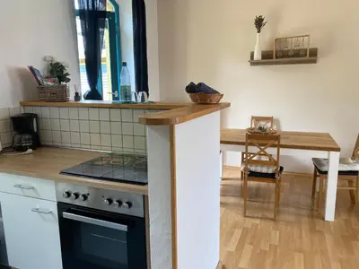 Küche/Küchenzeile in der Unterkunft Ferienwohnung am Stadtgraben