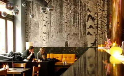 Ein Sitzbereich in der Unterkunft Hostel Mondpalast