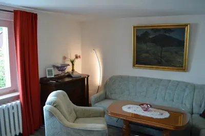 Ein Sitzbereich in der Unterkunft Ferienhaus Köhler