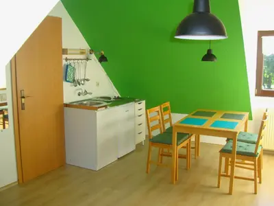 Küche/Küchenzeile in der Unterkunft Fewo-Rammenau Monteurunterkunft
