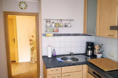 Küche/Küchenzeile in der Unterkunft Fewo Radeberg