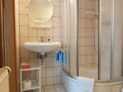 Ein Badezimmer in der Unterkunft Pension Zur Altdeutschen