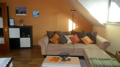 Ein Sitzbereich in der Unterkunft Ferienwohnung Tina