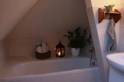 Ein Badezimmer in der Unterkunft Ferienwohnung Spatzennest