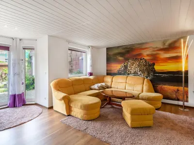 Ein Sitzbereich in der Unterkunft Ruhige Gartenwohnung in Dresden