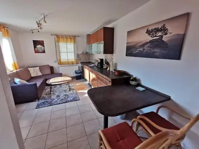 Ein Sitzbereich in der Unterkunft Villa Sonnenblick