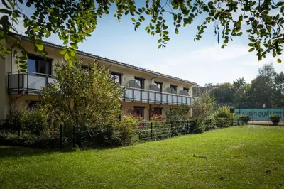 Ein Garten an der Unterkunft aktiv Sporthotel Sächsische Schweiz