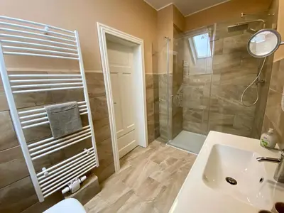 Ein Badezimmer in der Unterkunft Ferienhaus Ostrauer Hof