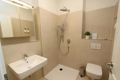 Ein Badezimmer in der Unterkunft Ferienwohnung Natur und Kunst