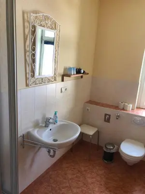 Ein Badezimmer in der Unterkunft Quartier am Nationalparkhaus