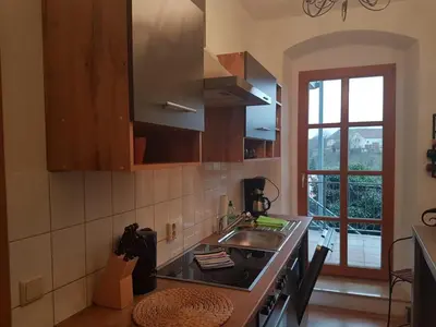 Küche/Küchenzeile in der Unterkunft Kleiner Muldenblick