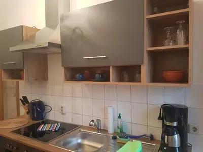 Küche/Küchenzeile in der Unterkunft Kleiner Muldenblick