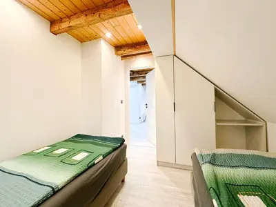 Ein Bett oder Betten in einem Zimmer der Unterkunft Ferienwohnung3 Grimma