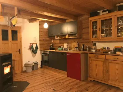 Küche/Küchenzeile in der Unterkunft Kletterhütte Sächsische Schweiz