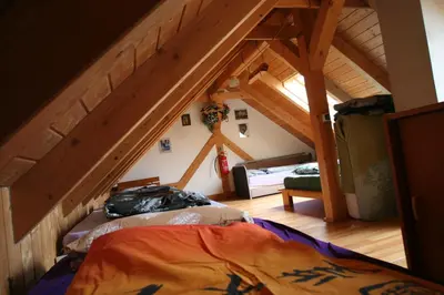 Ein Bett oder Betten in einem Zimmer der Unterkunft Kletterhütte Sächsische Schweiz