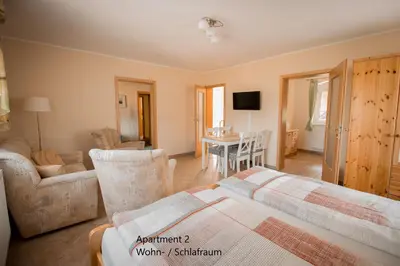 Ein Bett oder Betten in einem Zimmer der Unterkunft Hohlfeld´s Ferienwohnung