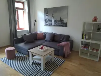 Ein Sitzbereich in der Unterkunft Ferienwohnung Rudi
