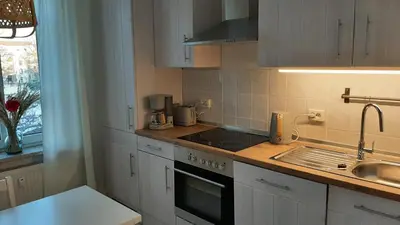 Küche/Küchenzeile in der Unterkunft Ferienwohnung Rudi