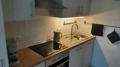 Küche/Küchenzeile in der Unterkunft Ferienwohnung Rudi