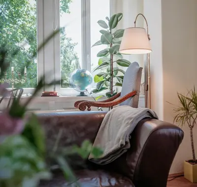Ein Sitzbereich in der Unterkunft Villa Schmidt