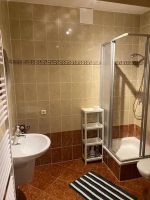 Ein Badezimmer in der Unterkunft Ferienwohnung am Holzwurm