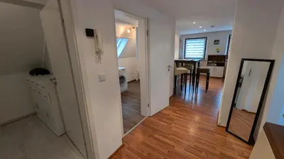 Ein Bett oder Betten in einem Zimmer der Unterkunft Süße kleine Ferienwohnung