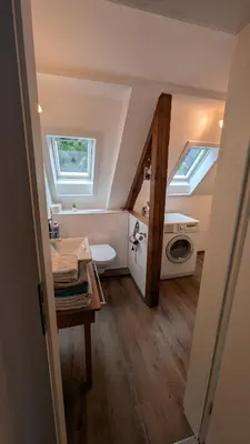Ein Sitzbereich in der Unterkunft Süße kleine Ferienwohnung