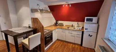 Küche/Küchenzeile in der Unterkunft Süße kleine Ferienwohnung