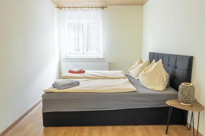 Ein Bett oder Betten in einem Zimmer der Unterkunft Hof Türke