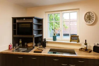 Küche/Küchenzeile in der Unterkunft Ferienwohnung Schwalbennest-Großkoschen