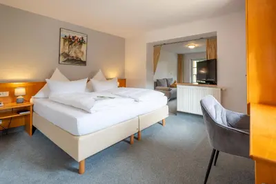 Ein Bett oder Betten in einem Zimmer der Unterkunft Hotel Sonne