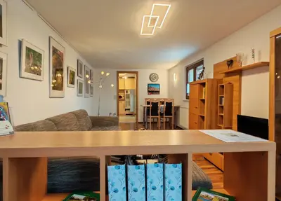 Küche/Küchenzeile in der Unterkunft Ferienwohnung Am Elberadweg