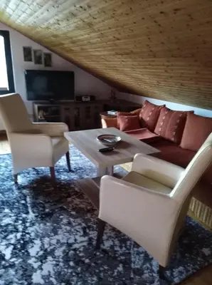 Ein Sitzbereich in der Unterkunft Ferienhaus Ullrich