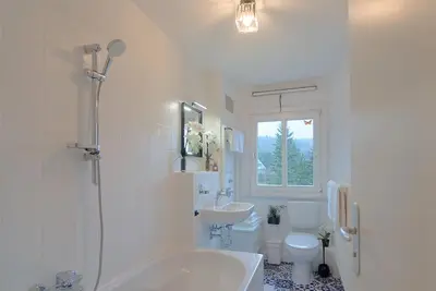 Ein Badezimmer in der Unterkunft Haus Donnerberg Rehefeld