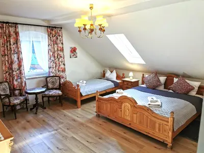 Ein Bett oder Betten in einem Zimmer der Unterkunft Pension Haus Anna