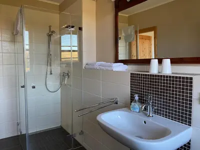 Ein Badezimmer in der Unterkunft Appartementhaus Zur Bergwiese