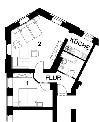 Grundriss der Unterkunft Apartment Eva