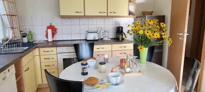 Küche/Küchenzeile in der Unterkunft dresdnerferienwohnung - apartment am großen garten