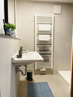 Ein Badezimmer in der Unterkunft Ferienwohnung am Elberadweg