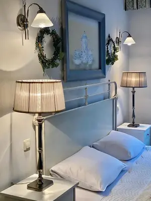 Ein Bett oder Betten in einem Zimmer der Unterkunft Ferienwohnung am Elberadweg