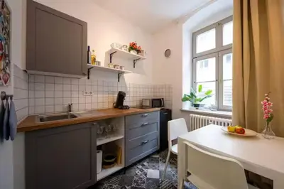 Küche/Küchenzeile in der Unterkunft Altstadtwohnung in TOP-Lage nähe Zwinger (App2)