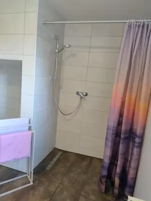 Ein Badezimmer in der Unterkunft Ferienwohnung Waldblick mit Balkon