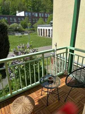Ein Balkon oder eine Terrasse in der Unterkunft MyHome Einsiedel an der Zwönitz 1