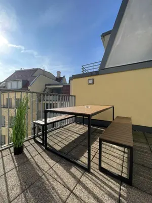 Ein Balkon oder eine Terrasse in der Unterkunft Maisonette-Apartment An der Frauenkirche