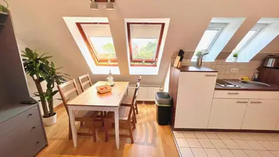 Küche/Küchenzeile in der Unterkunft Ferienwohnung am Jacobsweg