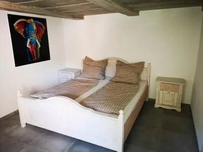 Ein Sitzbereich in der Unterkunft Ferienhaus Elbsicht