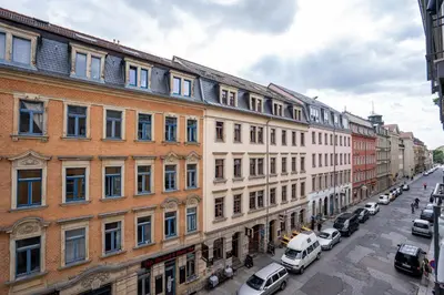 Ein allgemeiner Blick auf Dresden oder ein Stadtblick von der Ferienwohnung aus