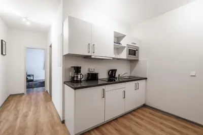 Küche/Küchenzeile in der Unterkunft Familienapartment nahe der Frauenkirche