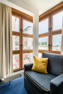 Ein Sitzbereich in der Unterkunft Familienapartment nahe der Frauenkirche
